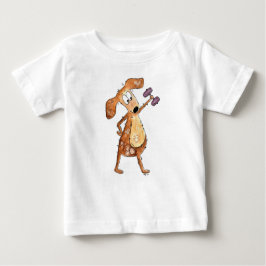 Niedlicher Whimsical Brown Hund Heften Baby T-shirt