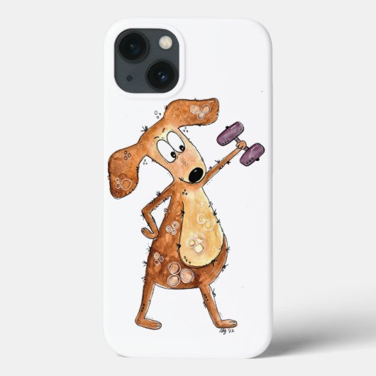 Niedlicher Whimsical Brown Hund Heften Case-Mate iPhone Hülle (Rückseite)