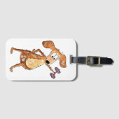 Niedlicher Whimsical Brown Hund Heften Gepäckanhänger (Vorderseite (Horizontal))