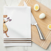 Niedlicher Whimsical Brown Hund Heften Geschirrtuch (Viertel Falte)