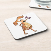 Niedlicher Whimsical Brown Hund Heften Getränkeuntersetzer (Linke Seite)