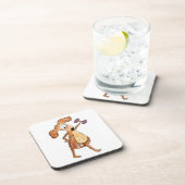 Niedlicher Whimsical Brown Hund Heften Getränkeuntersetzer (Rechte Seite)