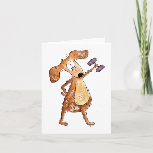 Niedlicher Whimsical Brown Hund Heften Karte (Vorderseite)