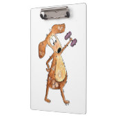 Niedlicher Whimsical Brown Hund Heften Klemmbrett (Links)