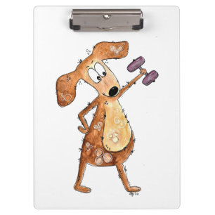 Niedlicher Whimsical Brown Hund Heften Klemmbrett