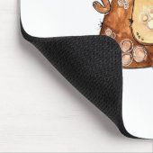 Niedlicher Whimsical Brown Hund Heften Mousepad (Ecke)