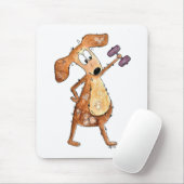 Niedlicher Whimsical Brown Hund Heften Mousepad (Mit Mouse)