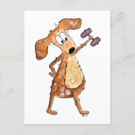 Niedlicher Whimsical Brown Hund Heften Postkarte