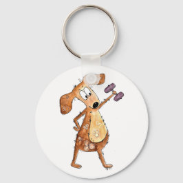 Niedlicher Whimsical Brown Hund Heften Schlüsselanhänger
