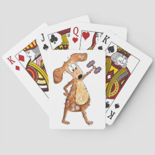 Niedlicher Whimsical Brown Hund Heften Spielkarten