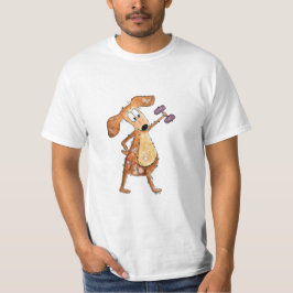 Niedlicher Whimsical Brown Hund Heften T-Shirt