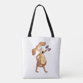 Niedlicher Whimsical Brown Hund Heften Tasche (Rückseite)