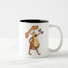 Niedlicher Whimsical Brown Hund Heften Zweifarbige Tasse