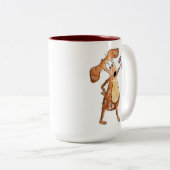 Niedlicher Whimsical Brown Hund Heften Zweifarbige Tasse (VorderseiteRechts)