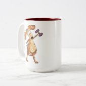 Niedlicher Whimsical Brown Hund Heften Zweifarbige Tasse (Vorderseite Links)