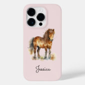 Niedlicher Whimsical Brown Pony Script Name Horse Case-Mate iPhone Hülle (Rückseite)