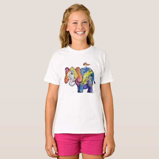 Niedlicher Whimsical Colorful Elephant T - Shirt (Vorne ganz)
