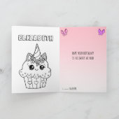 Niedlicher Whimsical Cupcakes Girl's Geburtstag Karte (Innenseite)