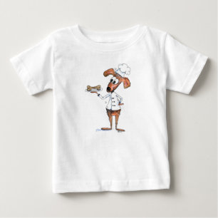 Niedlicher Whimsical Dog Koch Baby T-shirt