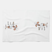 Niedlicher Whimsical Dog Koch Geschirrtuch (Horizontal)