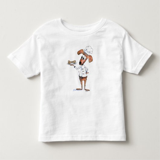 Niedlicher Whimsical Dog Koch Kleinkind T-shirt (Vorderseite)