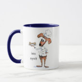 Niedlicher Whimsical Dog Koch Tasse (Links)