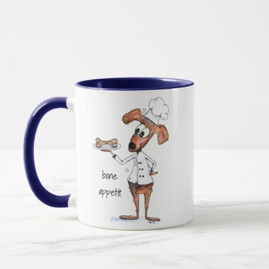 Niedlicher Whimsical Dog Koch Tasse (Links)