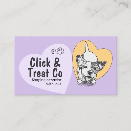 Niedlicher Whimsical Dog Trainer Visitenkarte (Vorderseite)