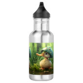 Niedlicher Whimsical Duck Mushroom Hat Personalisi Edelstahlflasche (Rechts)