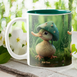 Niedlicher Whimsical Duck Mushroom Hat Personalisi Zweifarbige Tasse