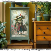 Niedlicher Whimsical Fantasy Frog Decoupage Richti Seidenpapier