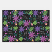 Niedlicher Whimsical farbenfroher Blumenglücklich  Geschenkpapier Set (Vorderseite 2)