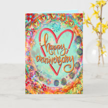 Niedlicher Whimsical Floral Happy Jubiläum