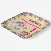 Niedlicher Whimsical Floral Sea Lion Girly Kinderg Pappteller (Gewinkelt)