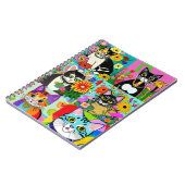 Niedlicher Whimsical Fook Art Cartoon Katzen Notizblock (Linke Seite)