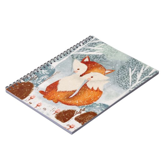 Niedlicher Whimsical Fox im WaldNotebook Notizblock (Linke Seite)