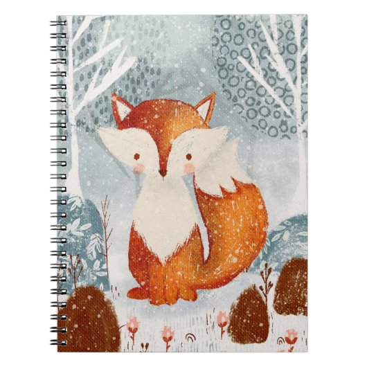 Niedlicher Whimsical Fox im WaldNotebook Notizblock (Vorderseite)
