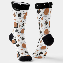 Niedlicher Whimsical Garden Schnecken Schmetterlin Socken