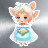 Niedlicher Whimsical Girl Fairy Fantasy Cartoon Gr Aufkleber