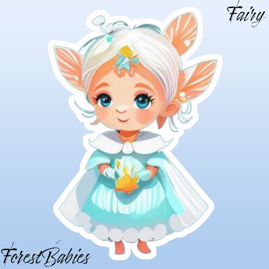 Niedlicher Whimsical Girl Fairy Fantasy Cartoon Gr Aufkleber