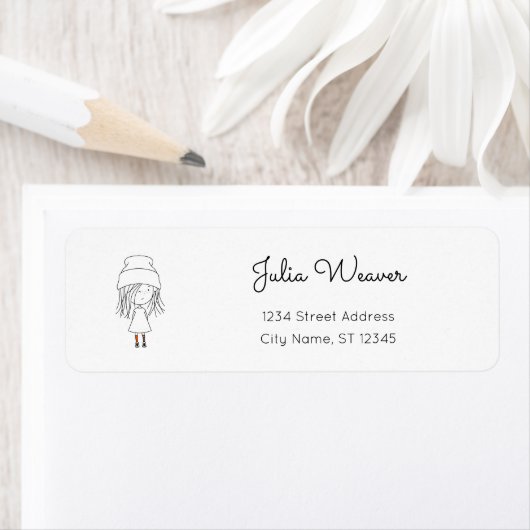 Niedlicher Whimsical Girl Odd Socks Hat Cartoon (Insitu)