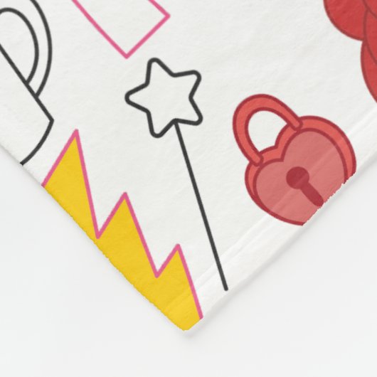 Niedlicher Whimsical Girl Power Doodle Retro Fleecedecke (Ecke)