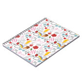 Niedlicher Whimsical Girl Power Doodle Retro Notizblock (Linke Seite)