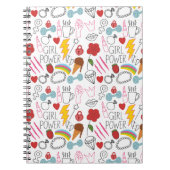 Niedlicher Whimsical Girl Power Doodle Retro Notizblock (Vorderseite)