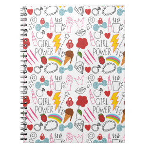 Niedlicher Whimsical Girl Power Doodle Retro Notizblock