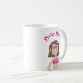 Niedlicher Whimsical Girly Girl Cartoon Zeichnend Kaffeetasse (VorderseiteRechts)