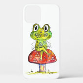 Niedlicher Whimsical Green Frosch auf Toadstool Case-Mate iPhone Hülle (Rückseite)