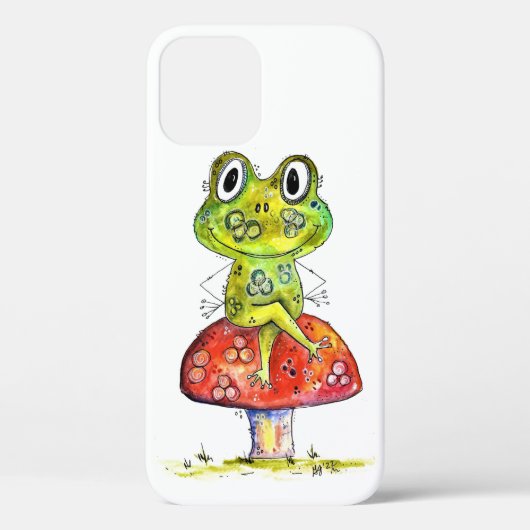 Niedlicher Whimsical Green Frosch auf Toadstool Case-Mate iPhone Hülle (Rückseite)
