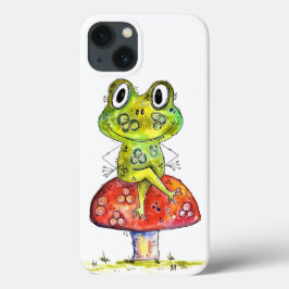 Niedlicher Whimsical Green Frosch auf Toadstool Case-Mate iPhone Hülle