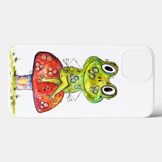 Niedlicher Whimsical Green Frosch auf Toadstool Case-Mate iPhone Hülle (Rückseite (Horizontal))